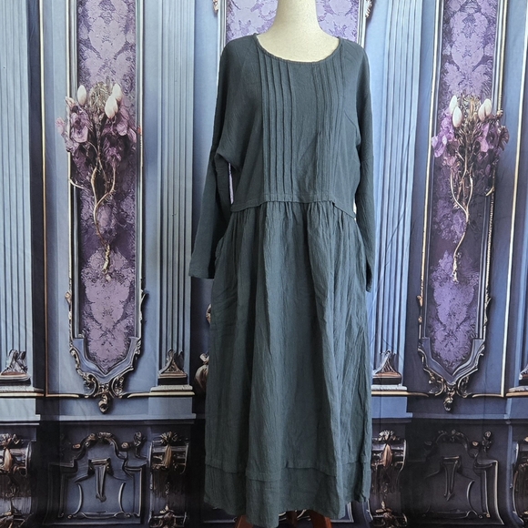 Cotton Linen Dress - Picture 1 of 7